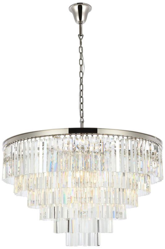 Sydney 33 Lt Polished Nickel Chandelier