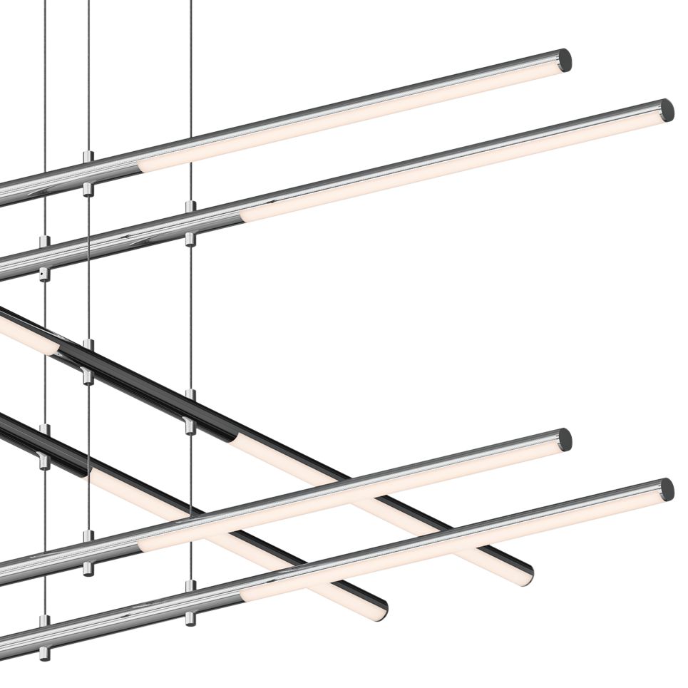 Tik-Tak�?47 1/2"W Chrome Stack 3-Tier 12-Light LED Pendant