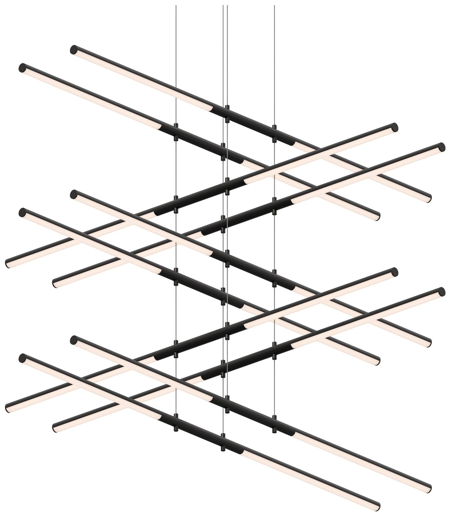 Tik-Tak Stack 47.5" Wide Satin Black LED Pendant