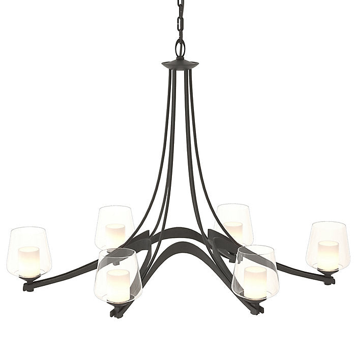 Ribbon Oval Chandelier with Clear Glass