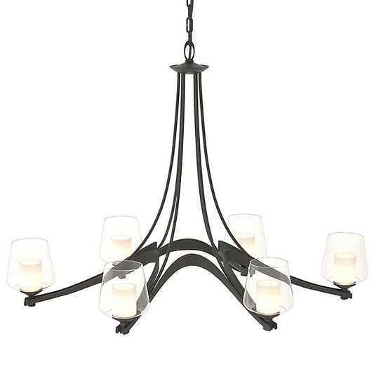 Ribbon Oval Chandelier with Clear Glass