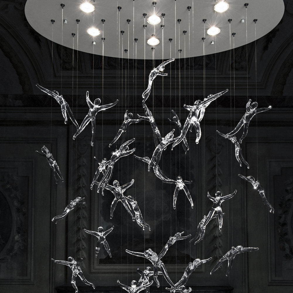 Angel Falls 9 Light Suspension - 36 Crystal Angels