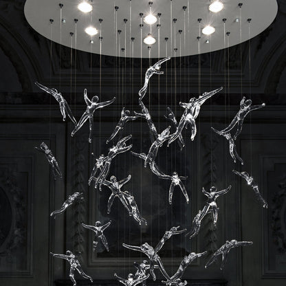 Angel Falls 9 Light Suspension - 36 Crystal Angels
