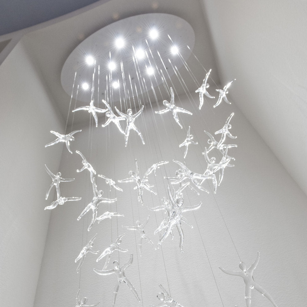 Angel Falls 9 Light Suspension - 36 Crystal Angels