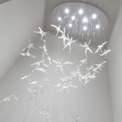 Angel Falls 9 Light Suspension - 36 Crystal Angels