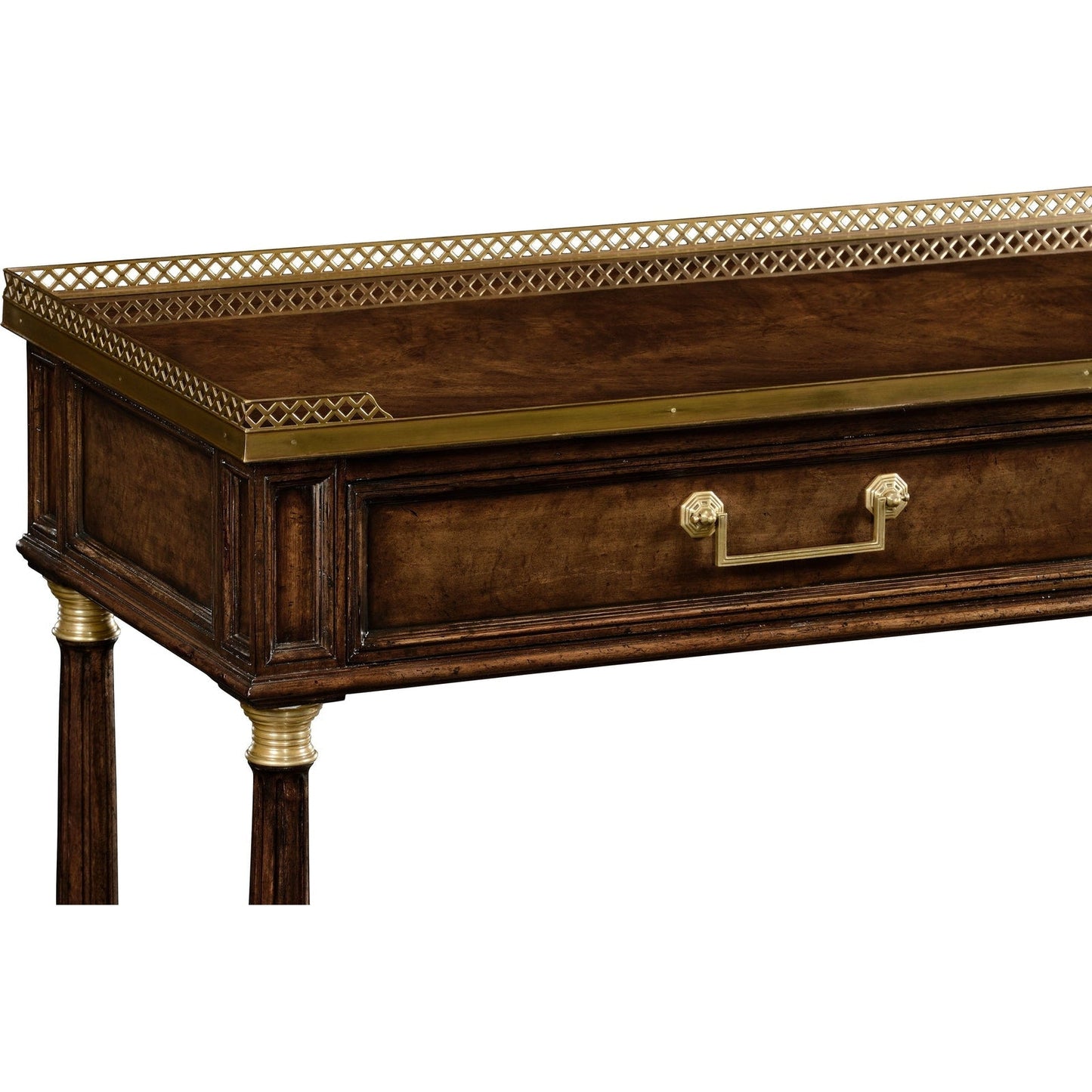 Jonathan Charles Brompton French Style Mahogany Console with Brass Gallery (494892-BMA)