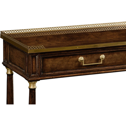 Jonathan Charles Brompton French Style Mahogany Console with Brass Gallery (494892-BMA)