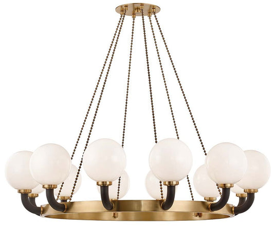 Werner 12 Light Pendant Aged Brass/Black