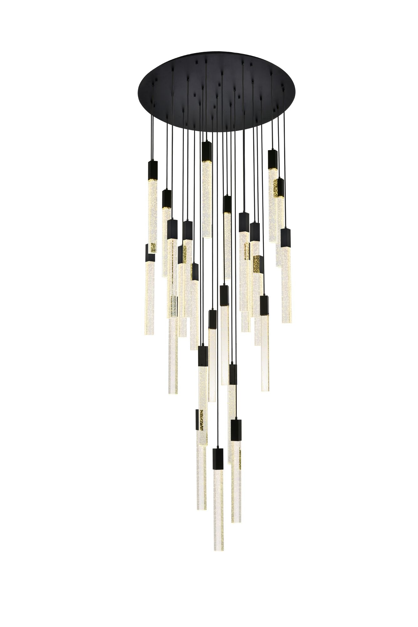 Weston 42" Wide Black Crystal 25-Light LED Cluster Pendant