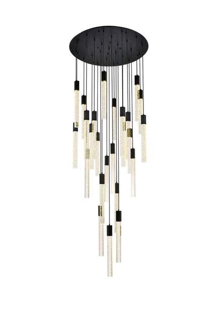 Weston 42" Wide Black Crystal 25-Light LED Cluster Pendant