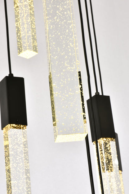 Weston 42" Wide Black Crystal 25-Light LED Cluster Pendant